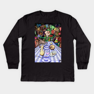 Mad Hatter's Tea Party Kids Long Sleeve T-Shirt